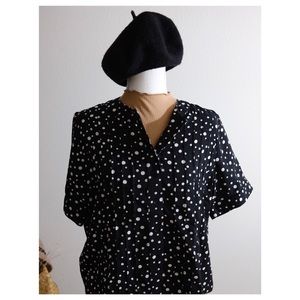 Vintage Polka Dot Button Up Blouse